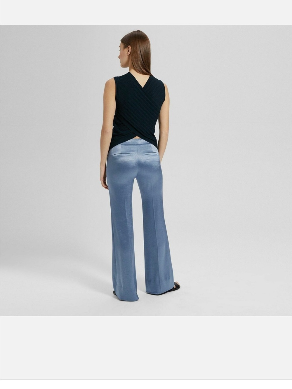 Theory blue heron double sateen clean flair pant - Picture 2 of 7